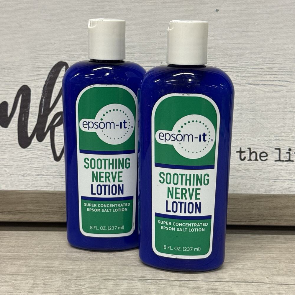 Epsom-It Soothing Nerve Lotion 8oz Lot of 2 Magnesium Arnica Pain Relief